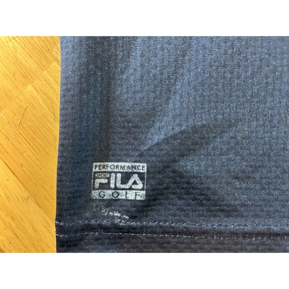 FILA Sport Golf Polo Shirt Mens Large Blue Striped Performance Short Sleeve - Picture 11 of 14